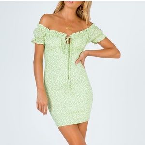 Green mini princess polly dress